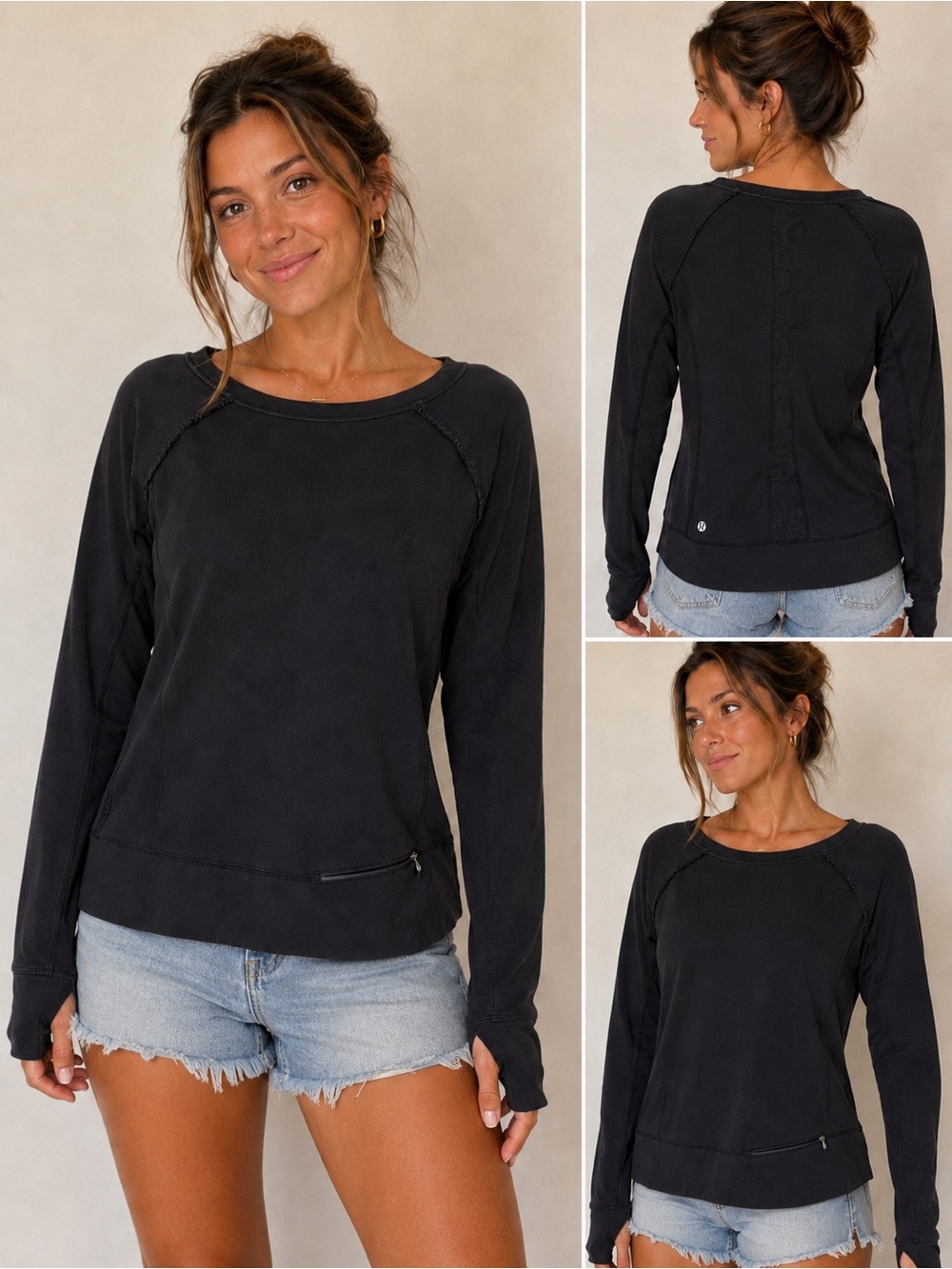 Lululemon Full Tilt Long Sleeve Black Rulu Ruffle Top Sz 4?